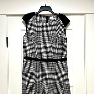 A-line Calvin Klein herringbone pattern dress. Worn 3 times. Size 12
